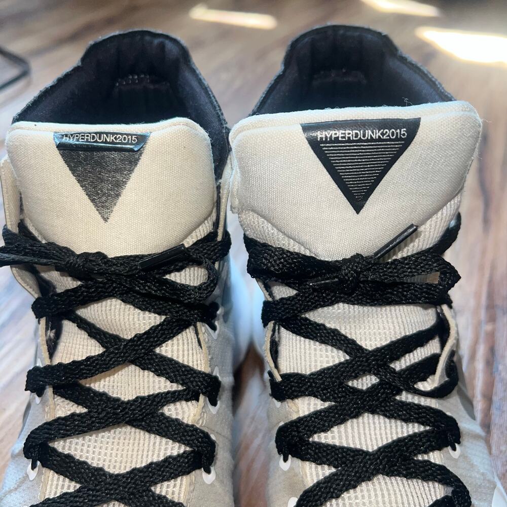 White Silver 2015 Nike Hyperdunk High TopBasketball Sneakers Shoes Size 8 - Picture 9 of 12